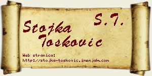 Stojka Tošković vizit kartica